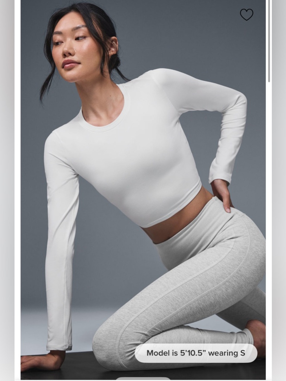 ALO Yoga Alosoft Crop Finesse Long Sleeve (White/Small)